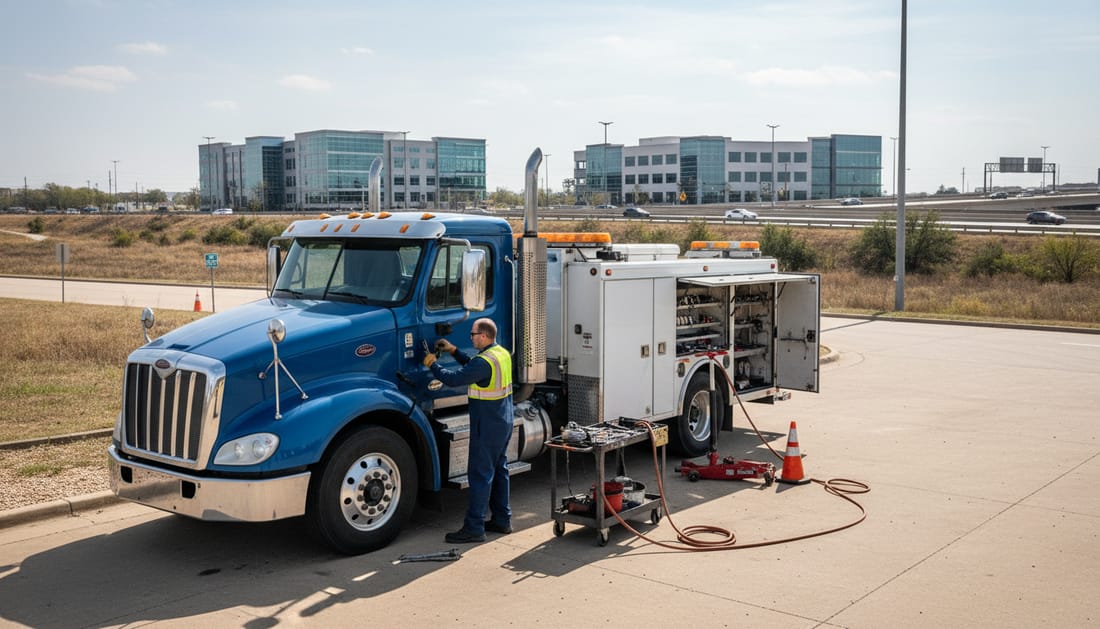 Truck repair service in commercial Irving area near DFW Airport